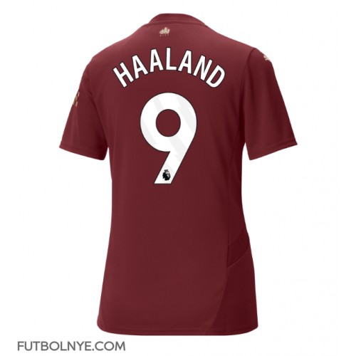 Camiseta Manchester City Erling Haaland #9 Tercera Equipación para mujer 2024-25 manga corta